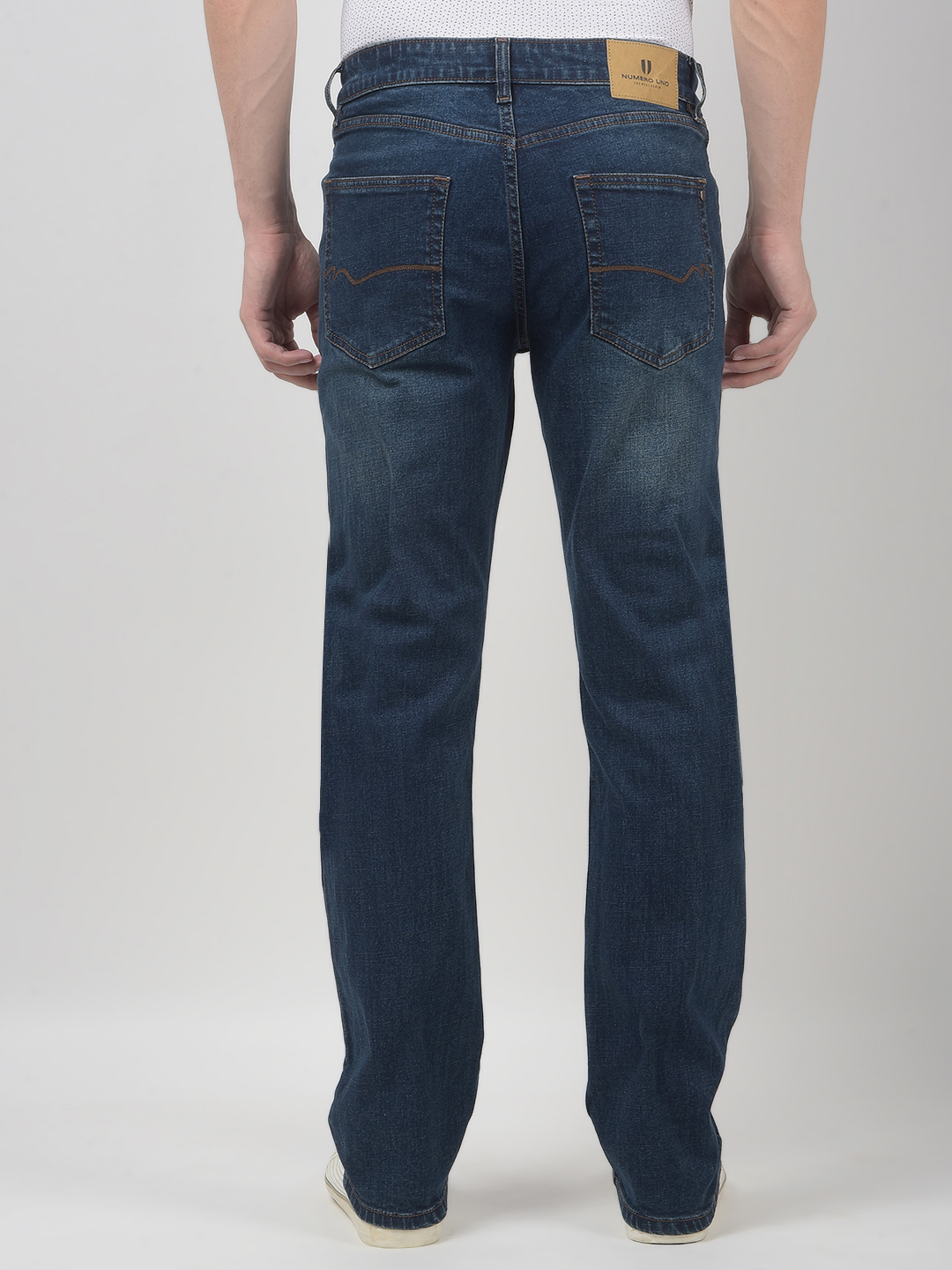Numero Uno Men Solid Dark Blue Jeans
